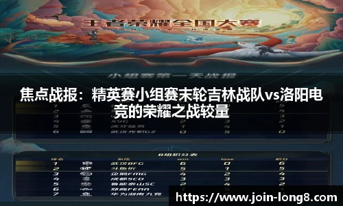 焦点战报:精英赛小组赛末轮吉林战队vs洛阳电竞的荣耀之战较量